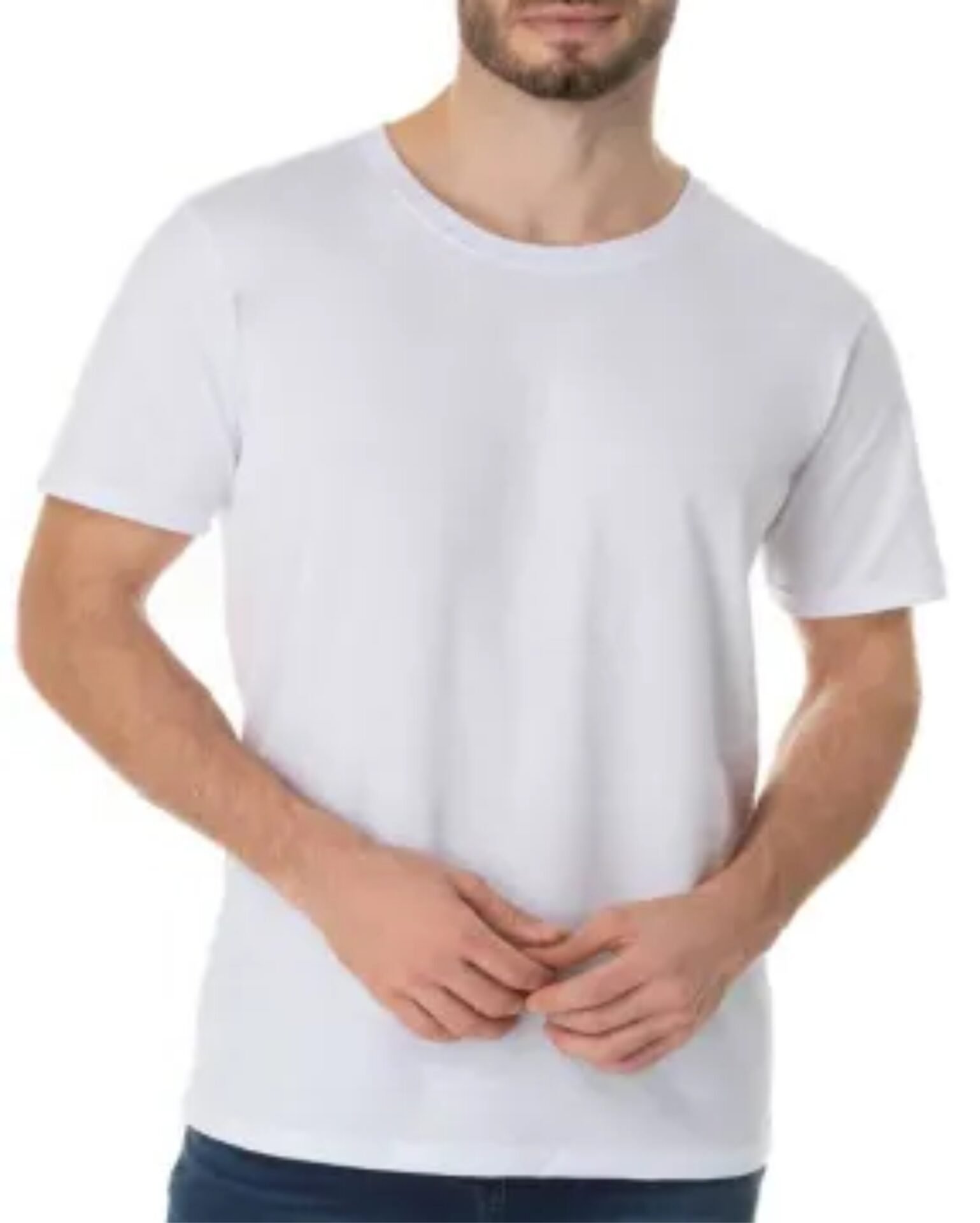 Camiseta Branca, 100% Algodão, Fio 30.1 Penteado - Imagem 1