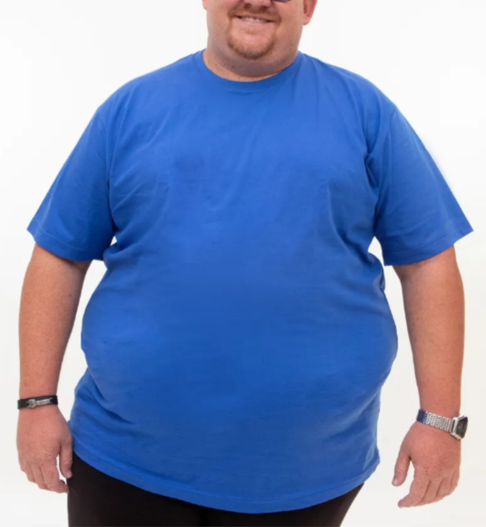 Camiseta Azul, Extra Grande, 100% Algodão, Fio 30.1 Penteado - Imagem 1