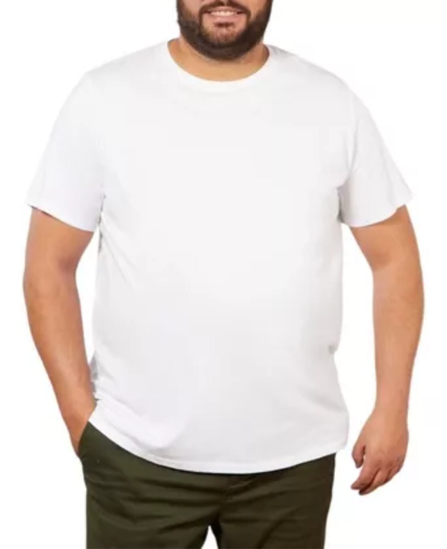 Camiseta Branca, Extra Grande, 100% Algodão, Fio 30.1 Penteado - Imagem 1