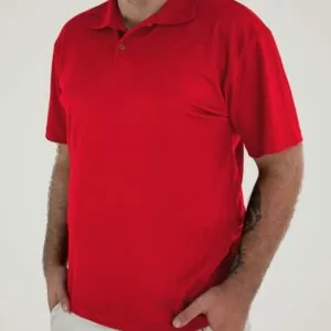 Camiseta Polo Vermelha, Poliviscose