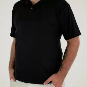 Camiseta Polo Preta, Poliviscose