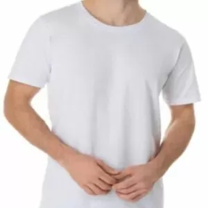 Camiseta Branca, 100% Algodão, Fio 30.1 Penteado