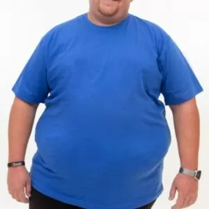 Camiseta Azul, Extra Grande, 100% Algodão, Fio 30.1 Penteado