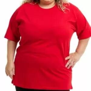 Camiseta Vermelha, Extra Grande, 100% Algodão, Fio 30.1 Penteado