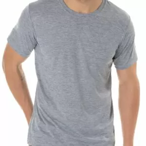 Camiseta Cinza, 100% Algodão, Fio 30.1 Penteado