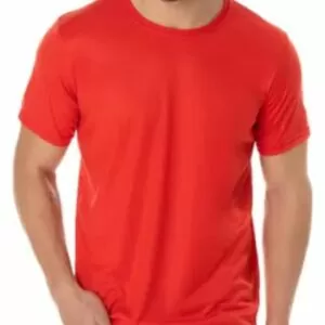 Camiseta Vermelha, 100% Algodão, Fio 30.1 Penteado